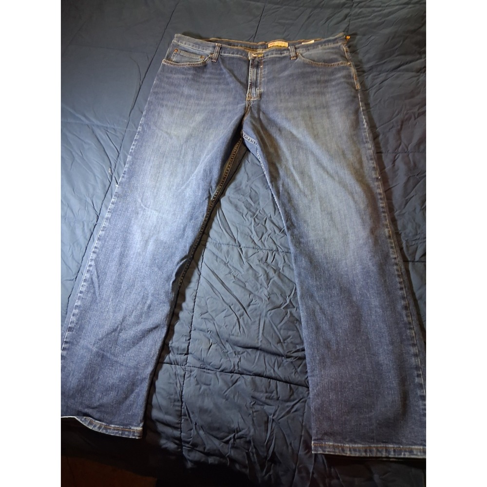 Wrangler Premium Men's Blue Jeans Slim Straight 40x30 Dark Wash